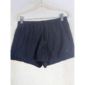 Adidas Shorts Women's Medium Navy Blue Embroidered Logo Elastic Waist 3-Stripes